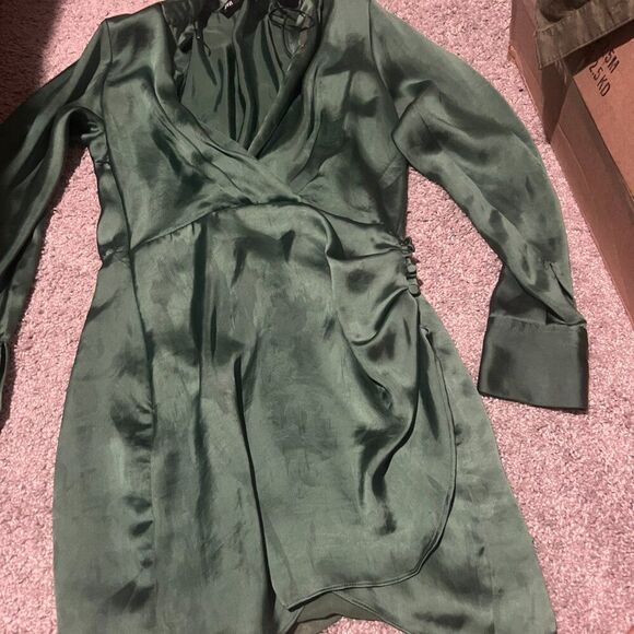 ZARA Heavy Satin Effect Dress NWOT size xs - Picture 11 of 16